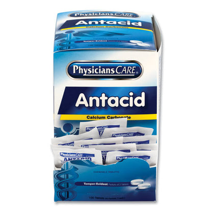 PhysiciansCare Antacid Calcium Carbonate Medication, Two-Pack, 50 Packs-Box 90089