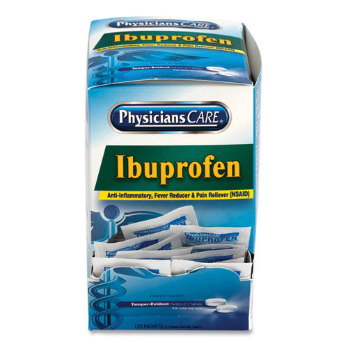 PhysiciansCare Ibuprofen Pain Reliever, Two-Pack, 125 Packs-Box 90109-001