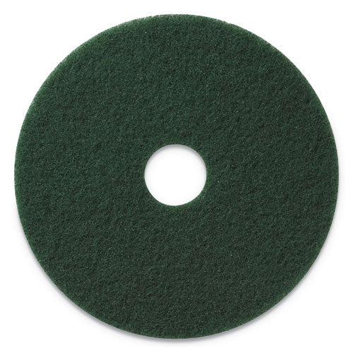 Americo Scrubbing Pads, 14" Diameter, Green, 5-Carton 400314