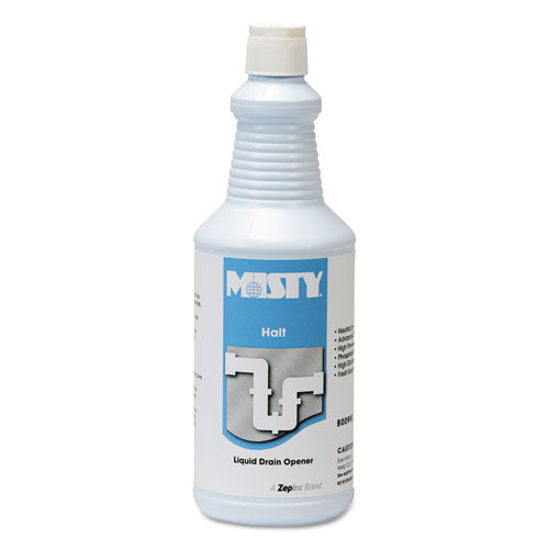 Misty Halt Liquid Drain Opener, 32 oz Bottle, 12-Carton 1003698