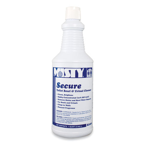 Misty Secure Hydrochloric Acid Bowl Cleaner, Mint Scent, 32oz Bottle, 12-Carton 1038801