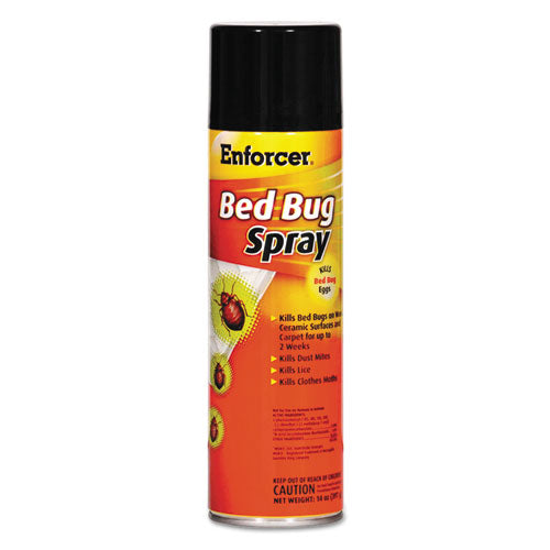 Enforcer Bed Bug Spray, 14 oz Aerosol, For Bed Bugs-Dust Mites-Lice-Moths, 12-Carton EBBK14