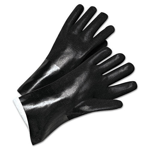 Anchor Brand PVC-Coated Jersey-Lined Gloves, 14 in. Long, Black, Men's, 12-Pack J1047RF