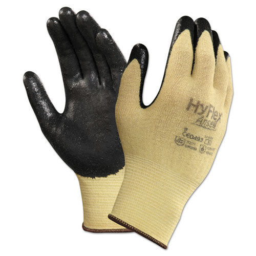 AnsellPro HyFlex CR Gloves, Size 7, Yellow-Black, Kevlar-Nitrile, 24-Pack 205575