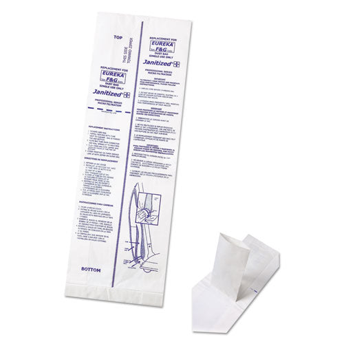 Janitized Vacuum Filter Bags Designed to Fit Eureka F and G, 100-Carton JAN-EUF&G(10)