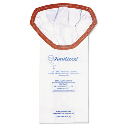 Janitized Vacuum Filter Bags Designed to Fit ProTeam Super Coach Pro 10, 100-CT JAN-PTSCP10-2(10)