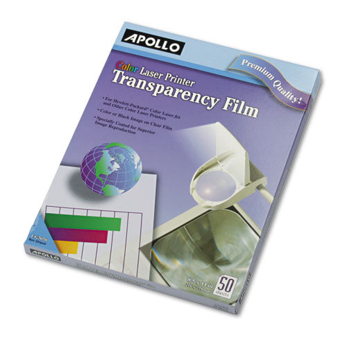 Apollo Color Laser Transparency Film, Letter, Clear, 50-Box VCG7070E-A