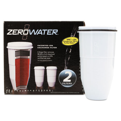 Avanti ZeroWater Replacement Filtering Bottle Filter, 4 dia x 7 h, 2-Pack ZR-017