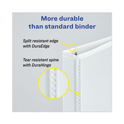 Avery Heavy-Duty View Binder with DuraHinge, One Touch EZD Rings and Extra-Wide Cover, 3 Ring, 2" Capacity, 11 x 8.5, White, (1320) 01320