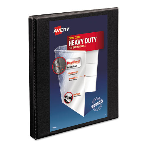 Avery Heavy-Duty Non Stick View Binder with DuraHinge and Slant Rings, 3 Rings, 0.5" Capacity, 11 x 8.5, Black, (5233) 05233