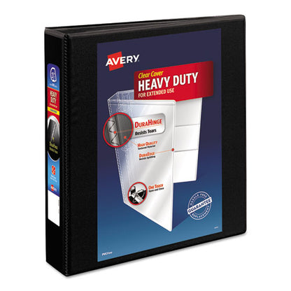 Avery Heavy-Duty Non Stick View Binder with DuraHinge and Slant Rings, 3 Rings, 1.5" Capacity, 11 x 8.5, Black, (5400) 05400
