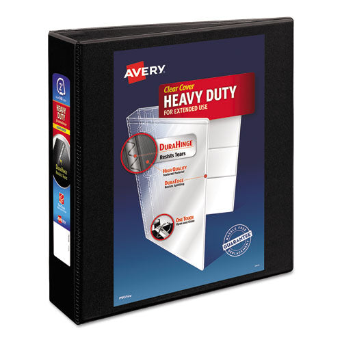 Avery Heavy-Duty Non Stick View Binder with DuraHinge and Slant Rings, 3 Rings, 2" Capacity, 11 x 8.5, Black, (5500) 05500