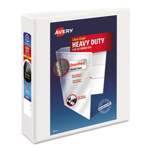 Avery Heavy-Duty Non Stick View Binder with DuraHinge and Slant Rings, 3 Rings, 2" Capacity, 11 x 8.5, White, (5504) 05504