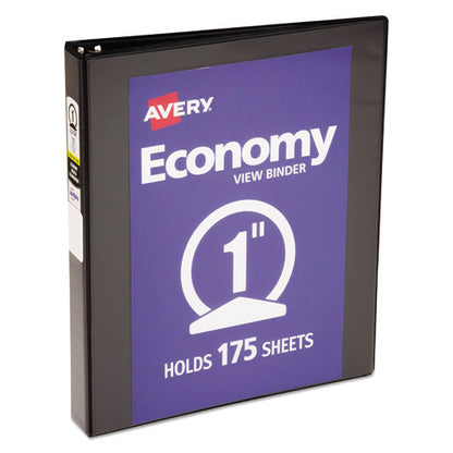 Avery Economy View Binder with Round Rings , 3 Rings, 1" Capacity, 11 x 8.5, Black, (5710) 05710
