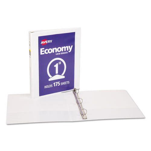 Avery Economy View Binder with Round Rings , 3 Rings, 1" Capacity, 11 x 8.5, White, (5711) 05711