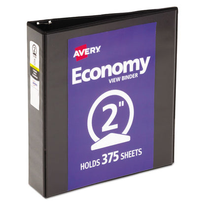 Avery Economy View Binder with Round Rings , 3 Rings, 2" Capacity, 11 x 8.5, Black, (5730) 05730
