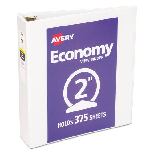Avery Economy View Binder with Round Rings , 3 Rings, 2" Capacity, 11 x 8.5, White, (5731) 05731