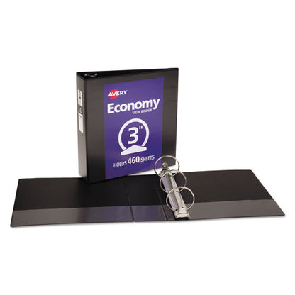Avery Economy View Binder with Round Rings , 3 Rings, 3" Capacity, 11 x 8.5, Black, (5740) 05740