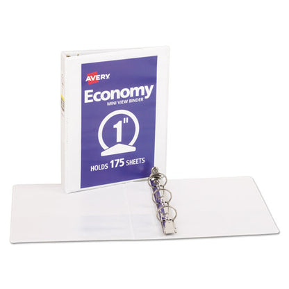 Avery Economy View Binder with Round Rings , 3 Rings, 1" Capacity, 8.5 x 5.5, White, (5806) 05806