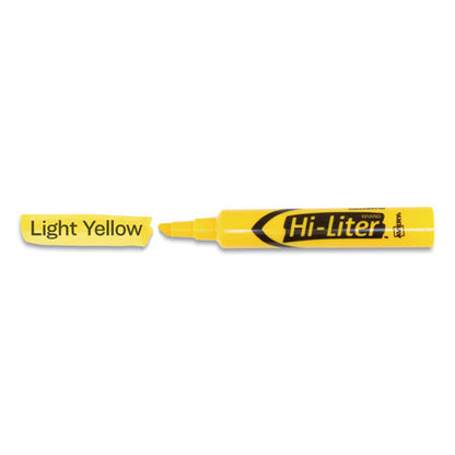 Avery HI-LITER Desk-Style Highlighters, Yellow Ink, Chisel Tip, Yellow-Black Barrel, Dozen 07742