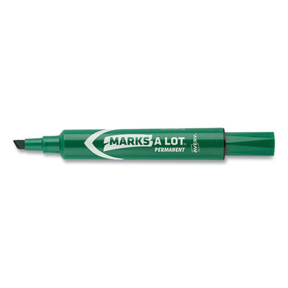 Avery MARKS A LOT Regular Desk-Style Permanent Marker, Broad Chisel Tip, Green, Dozen (7885) 07885