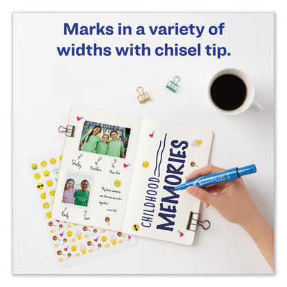 Avery MARKS A LOT Regular Desk-Style Permanent Marker, Broad Chisel Tip, Blue, Dozen (7886) 07886