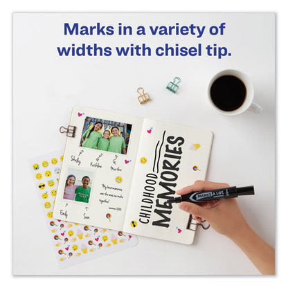 Avery MARKS A LOT Regular Desk-Style Permanent Marker, Broad Chisel Tip, Black, Dozen (7888) 07888
