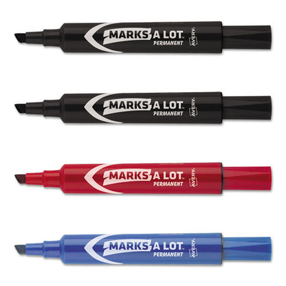 Avery MARKS A LOT Regular Desk-Style Permanent Marker, Broad Chisel Tip, Assorted Colors, 4-Set (7905) 07905
