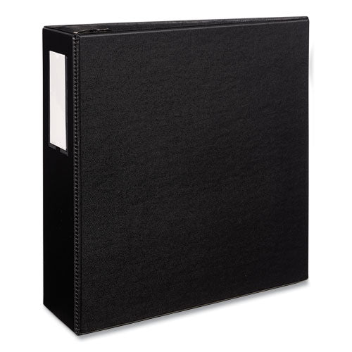 Avery Durable Non-View Binder with DuraHinge and EZD Rings, 3 Rings, 4" Capacity, 11 x 8.5, Black, (8802) 08802