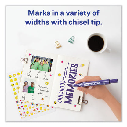 Avery MARKS A LOT Large Desk-Style Permanent Marker, Broad Chisel Tip, Purple, Dozen (8884) 08884