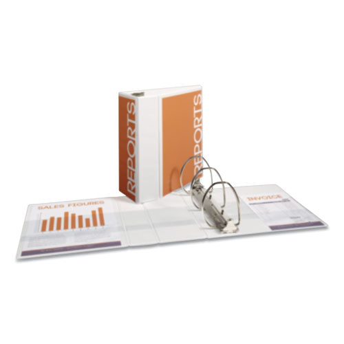 Avery Durable View Binder with DuraHinge and EZD Rings, 3 Rings, 5" Capacity, 11 x 8.5, White, (9901) 09901