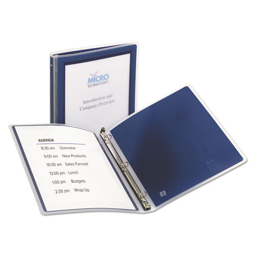 Avery Flexi-View Binder with Round Rings, 3 Rings, 0.5" Capacity, 11 x 8.5, Navy Blue 15766