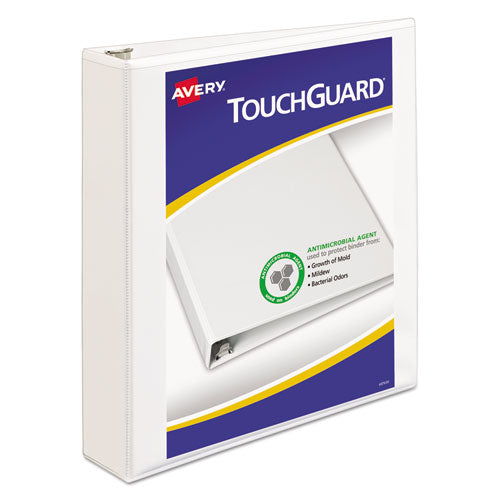 Avery TouchGuard Protection Heavy-Duty View Binders with Slant Rings, 3 Rings, 1.5" Capacity, 11 x 8.5, White 17142