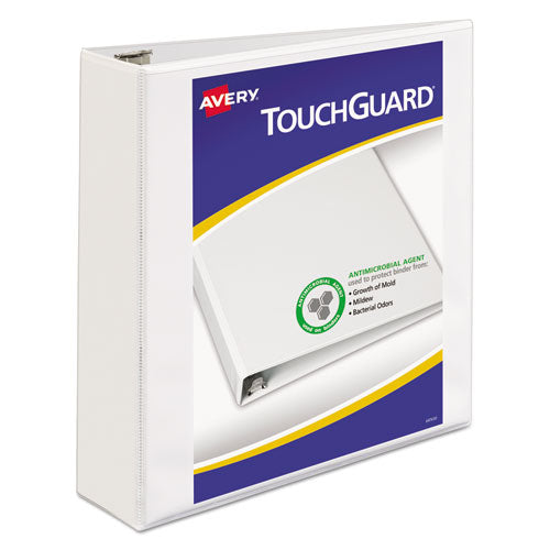Avery TouchGuard Protection Heavy-Duty View Binders with Slant Rings, 3 Rings, 2" Capacity, 11 x 8.5, White 17143
