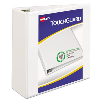 Avery TouchGuard Protection Heavy-Duty View Binders with Slant Rings, 3 Rings, 4" Capacity, 11 x 8.5, White 17145