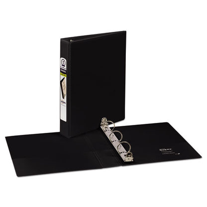 Avery Mini Size Durable View Binder with Round Rings, 3 Rings, 1" Capacity, 8.5 x 5.5, Black 17167
