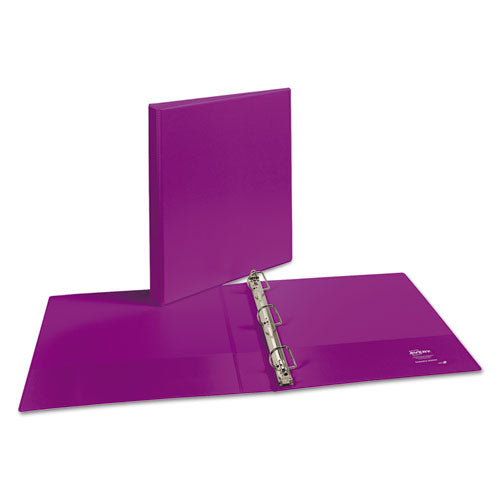 Avery Durable View Binder with DuraHinge and Slant Rings, 3 Rings, 1" Capacity, 11 x 8.5, Purple 17294
