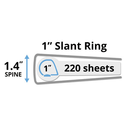 Avery Durable View Binder with DuraHinge and Slant Rings, 3 Rings, 1" Capacity, 11 x 8.5, White, 4-Pack 17575