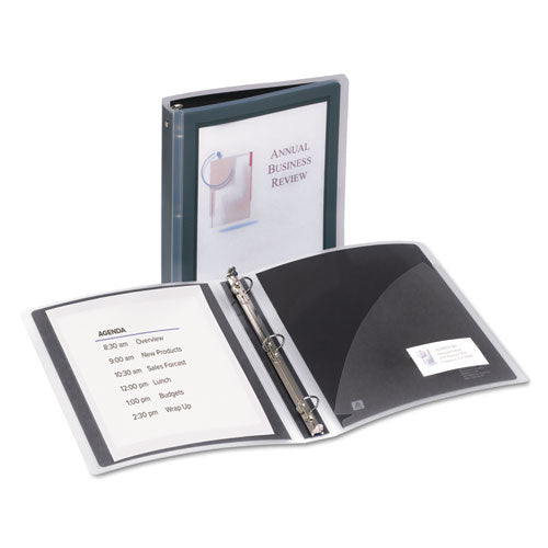 Avery Flexi-View Binder with Round Rings, 3 Rings, 1.5" Capacity, 11 x 8.5, Black 17637