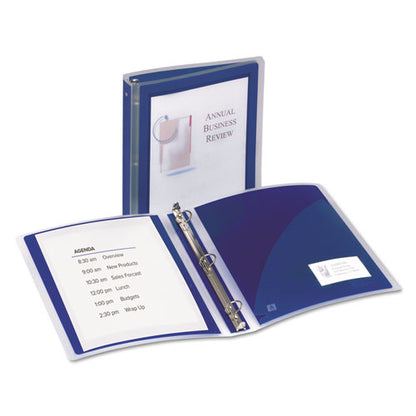 Avery Flexi-View Binder with Round Rings, 3 Rings, 1.5" Capacity, 11 x 8.5, Navy Blue 17638