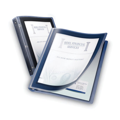 Avery Flexi-View Binder with Round Rings, 3 Rings, 1.5" Capacity, 11 x 8.5, Navy Blue 17638