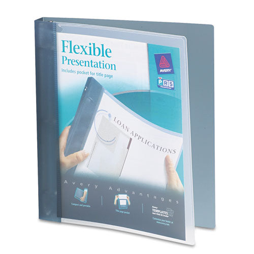 Avery Flexible View Binder with Round Rings, 3 Rings, 1" Capacity, 11 x 8.5, Gray 17676