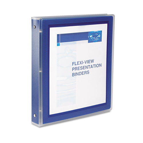 Avery Flexi-View Binder with Round Rings, 3 Rings, 1" Capacity, 11 x 8.5, Navy Blue 17685