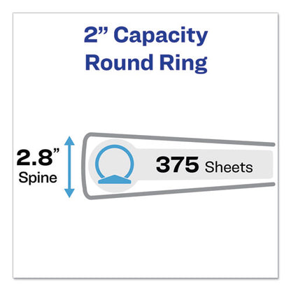 Avery Showcase Economy View Binder with Round Rings, 3 Rings, 2" Capacity, 11 x 8.5, White 19701