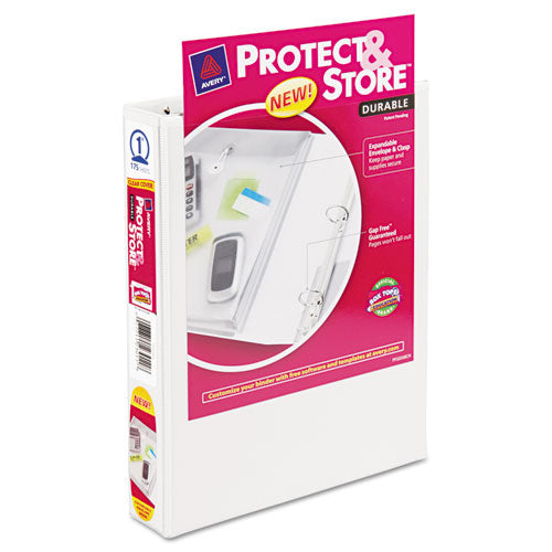 Avery Mini Size Protect and Store View Binder with Round Rings, 3 Rings, 1" Capacity, 8.5 x 5.5, White 23011