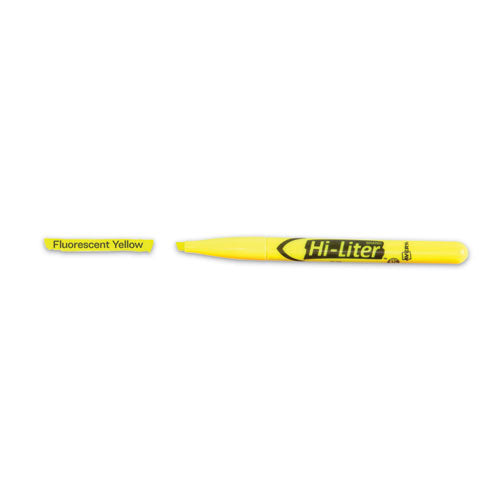 Avery HI-LITER Pen-Style Highlighters, Fluorescent Yellow Ink, Chisel Tip, Yellow-Black Barrel, Dozen 23591