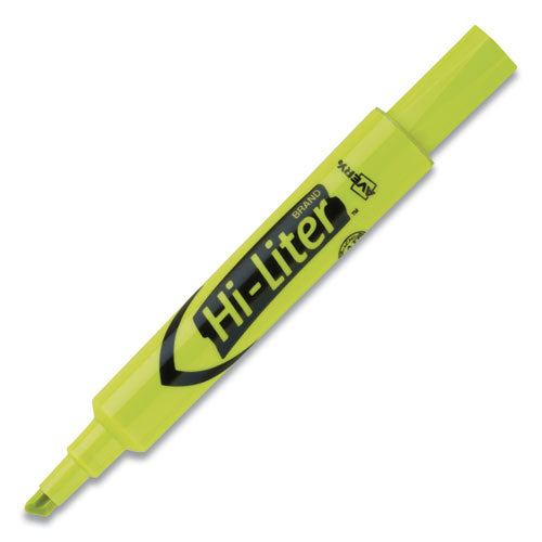Avery HI-LITER Desk-Style Highlighters, Fluorescent Yellow Ink, Chisel Tip, Yellow-Black Barrel, 200-Box 24130