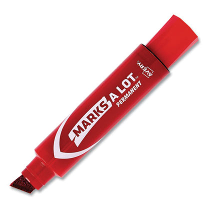 Avery MARKS A LOT Extra-Large Desk-Style Permanent Marker, Extra-Broad Chisel Tip, Red (24147) 24147