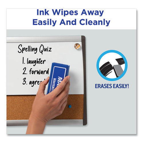 Avery MARKS A LOT Desk-Style Dry Erase Marker, Broad Chisel Tip, Black, Dozen (24408) 24408