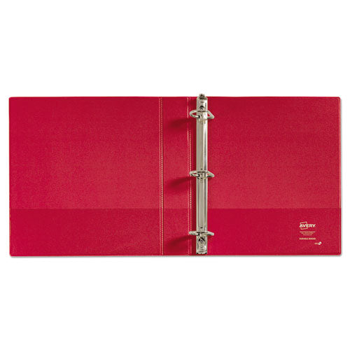 Avery Durable Non-View Binder with DuraHinge and Slant Rings, 3 Rings, 1.5" Capacity, 11 x 8.5, Red 27202